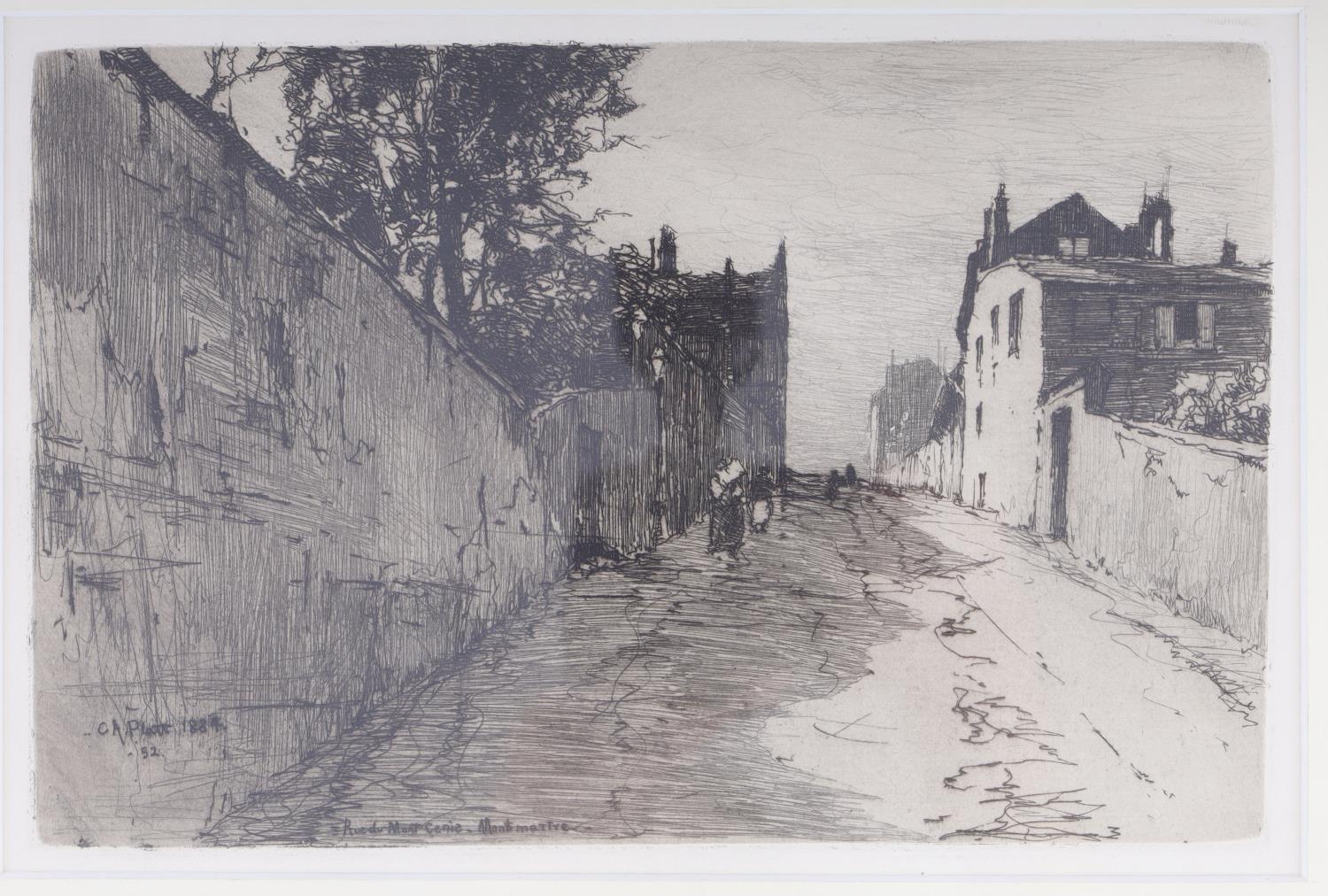 C A PLATT 1884 RUE DU MONT CENIS ETCHING IN BLACK