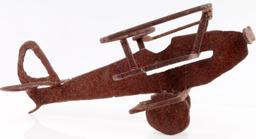 ANTIQUE CAST IRON YARD ART TRIPLANE