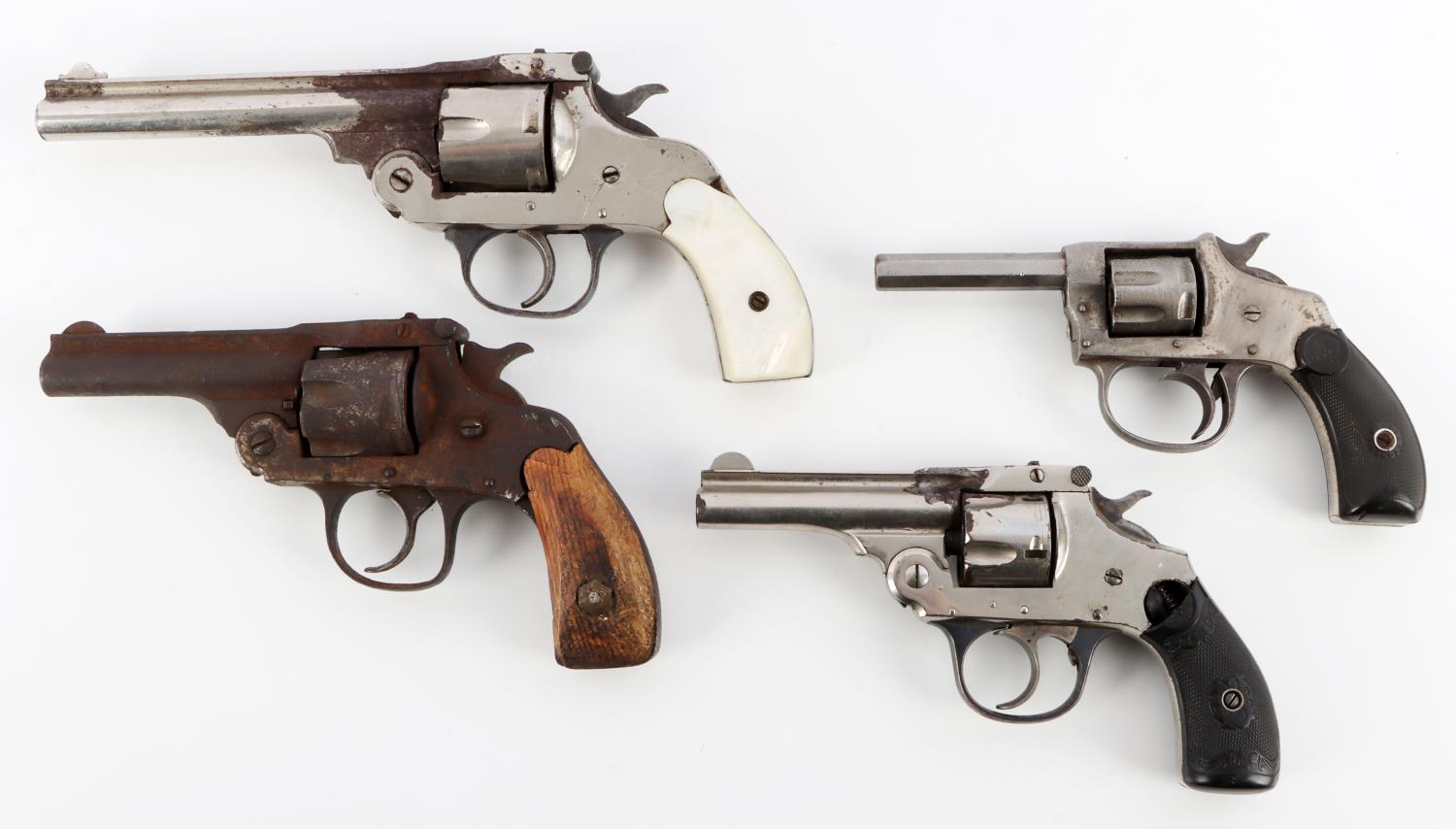 4 EARLY 20TH CENTURY PARTS REVOLVERS H&R IVER J.