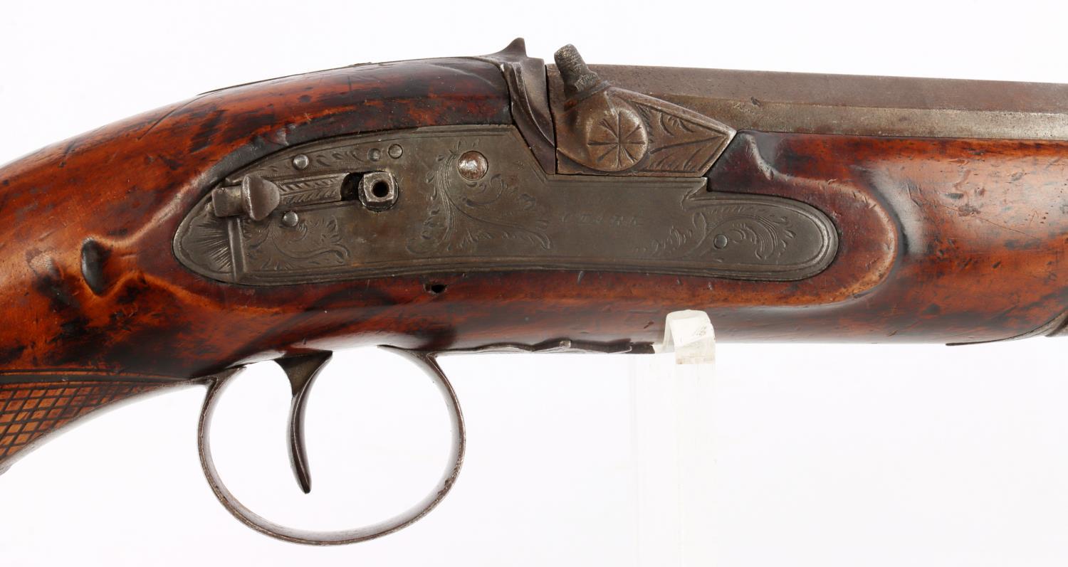 19TH CENTURY CLARK PERCUSSION PISTOL NEEDS REPAIR