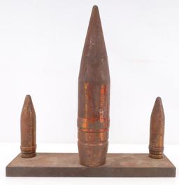 8 WWII MILITARY ORDNANCE TRENCH ART DESK ORNAMENTS