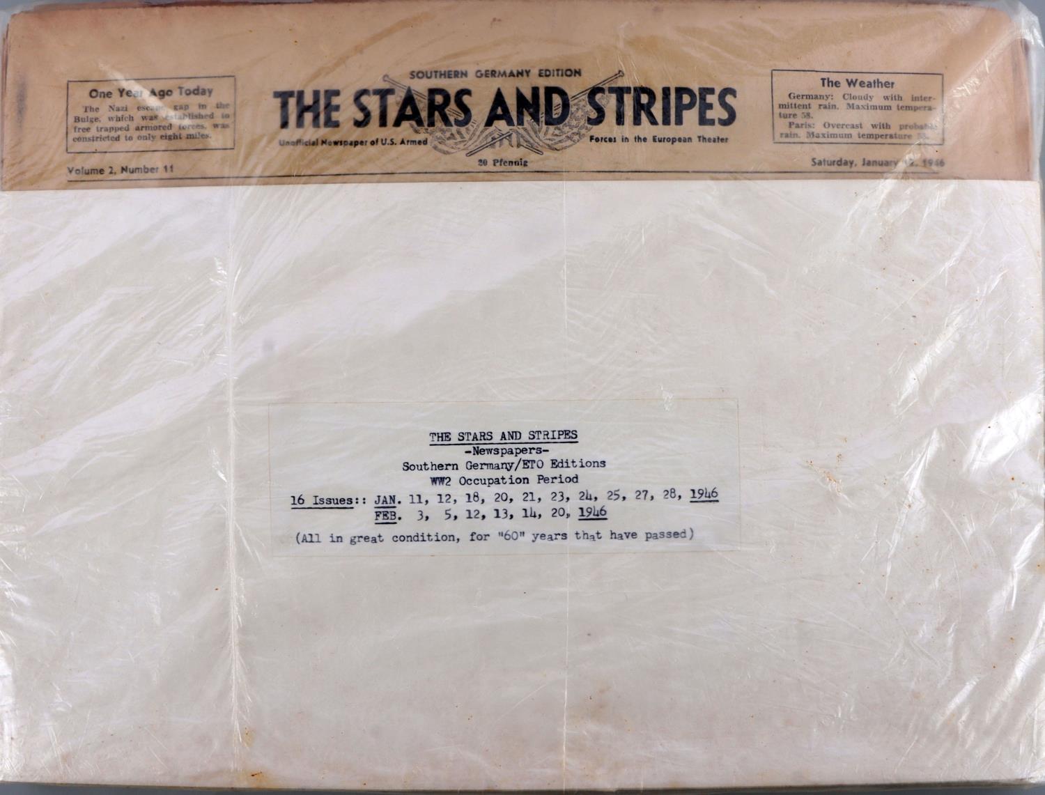 WWII THE STARS AND STRIPES NEWSPAPER LOT OF 16