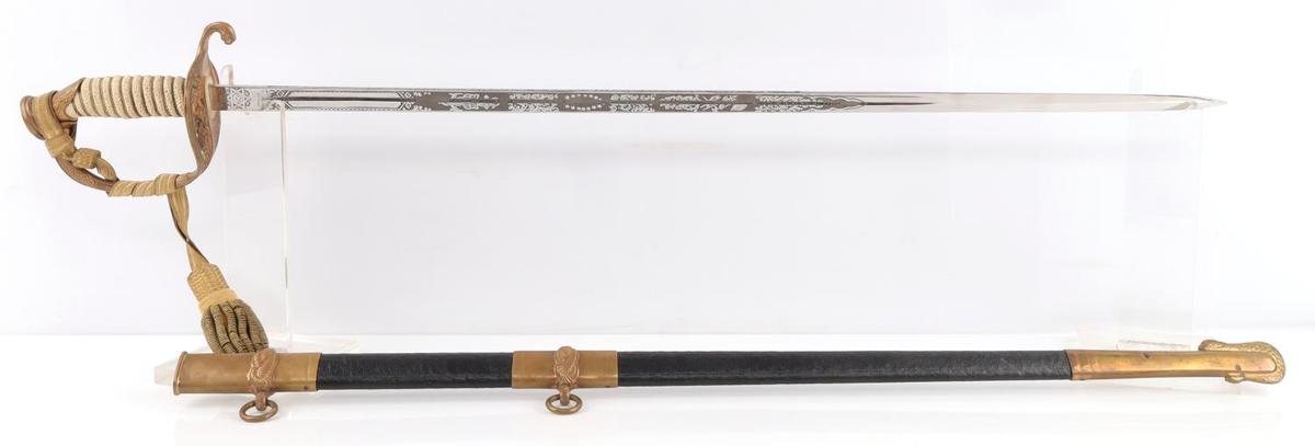 US NAVY M1852 ETCHED DRESS SWORD & SCABBARD