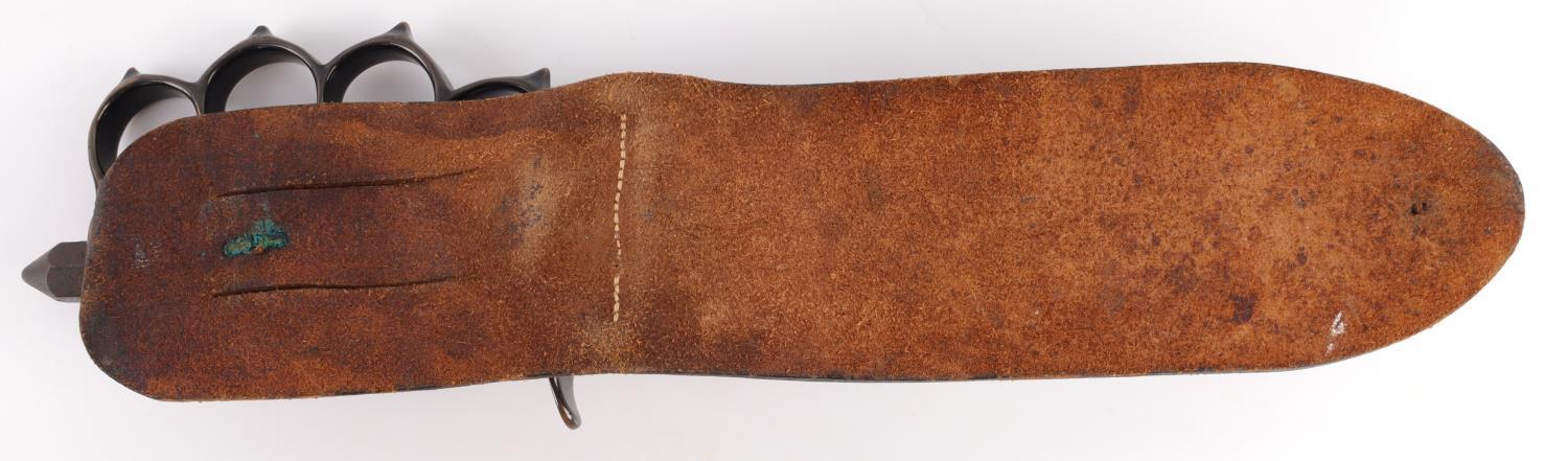 WWI MARK 1 TRENCH KNIFE WITH LEATHER SCABBARD