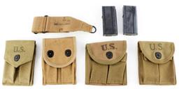 WWI & II US  BRITISH WEB POUCHES AND STRAP LOT
