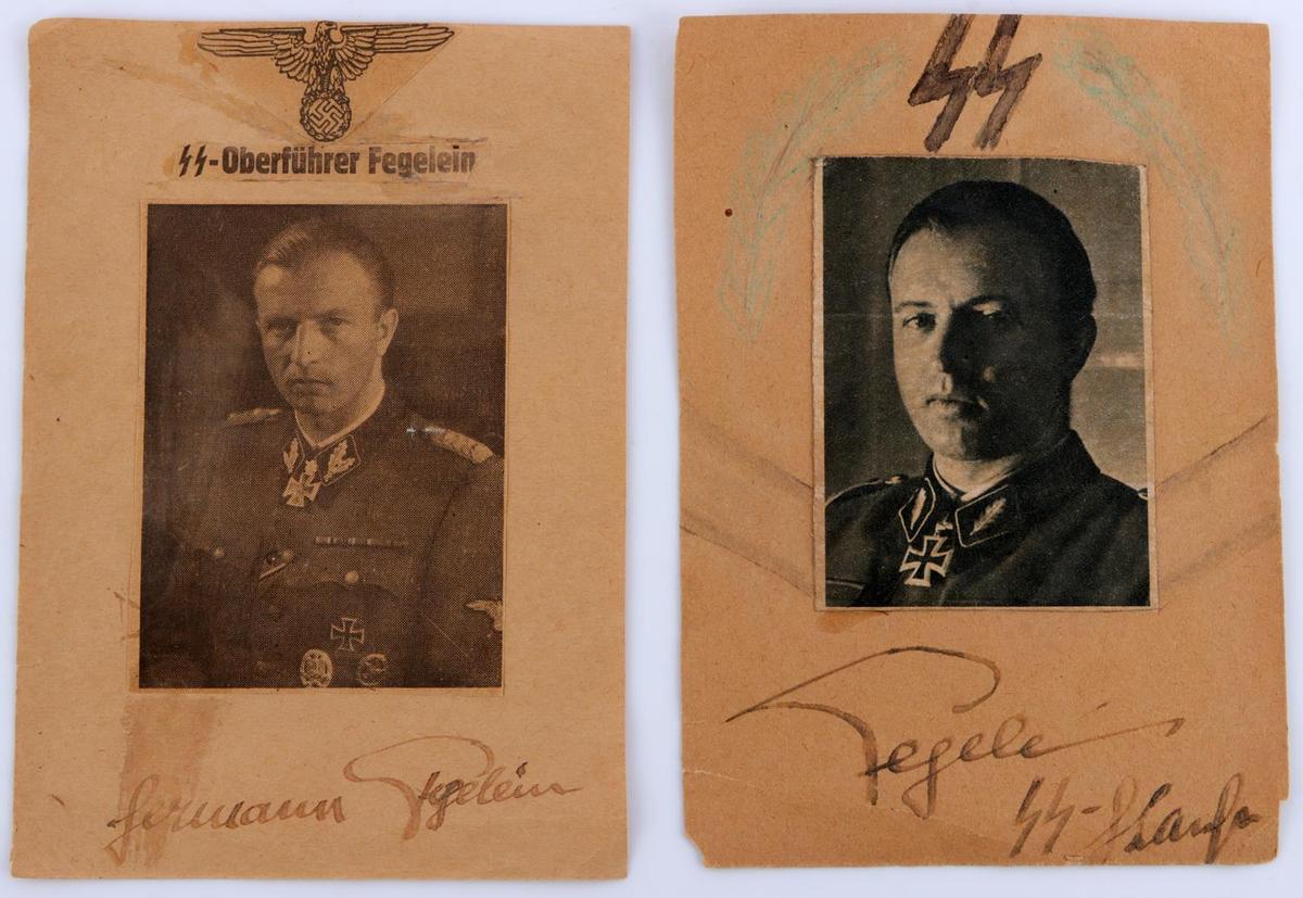 WWII GERMAN REICH HERMAN FEGELEIN SIGNED PHOTOS