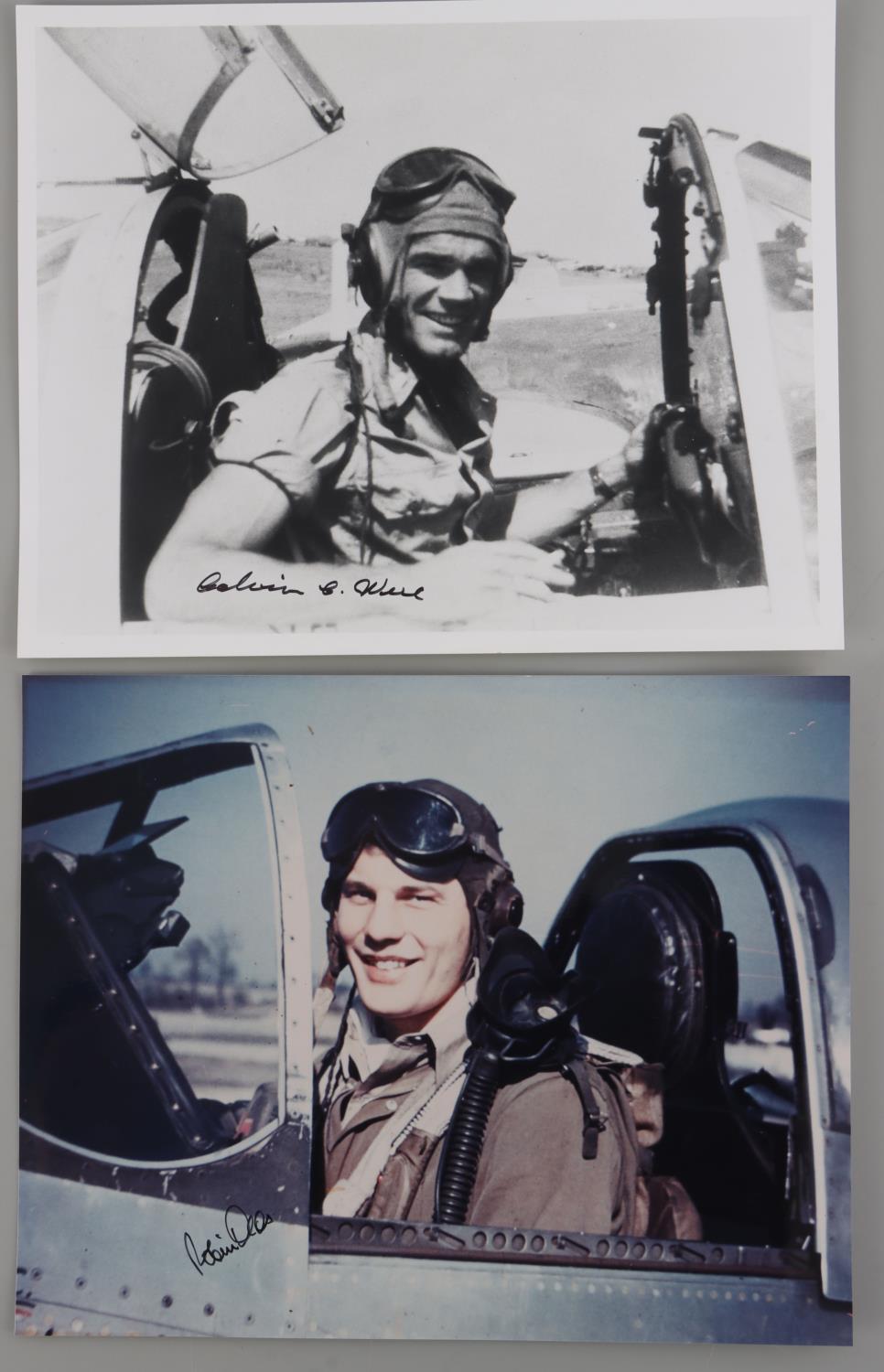 WWII US FAMOUS PILOTS & ACES SIGNED PHOTOGRAPHS