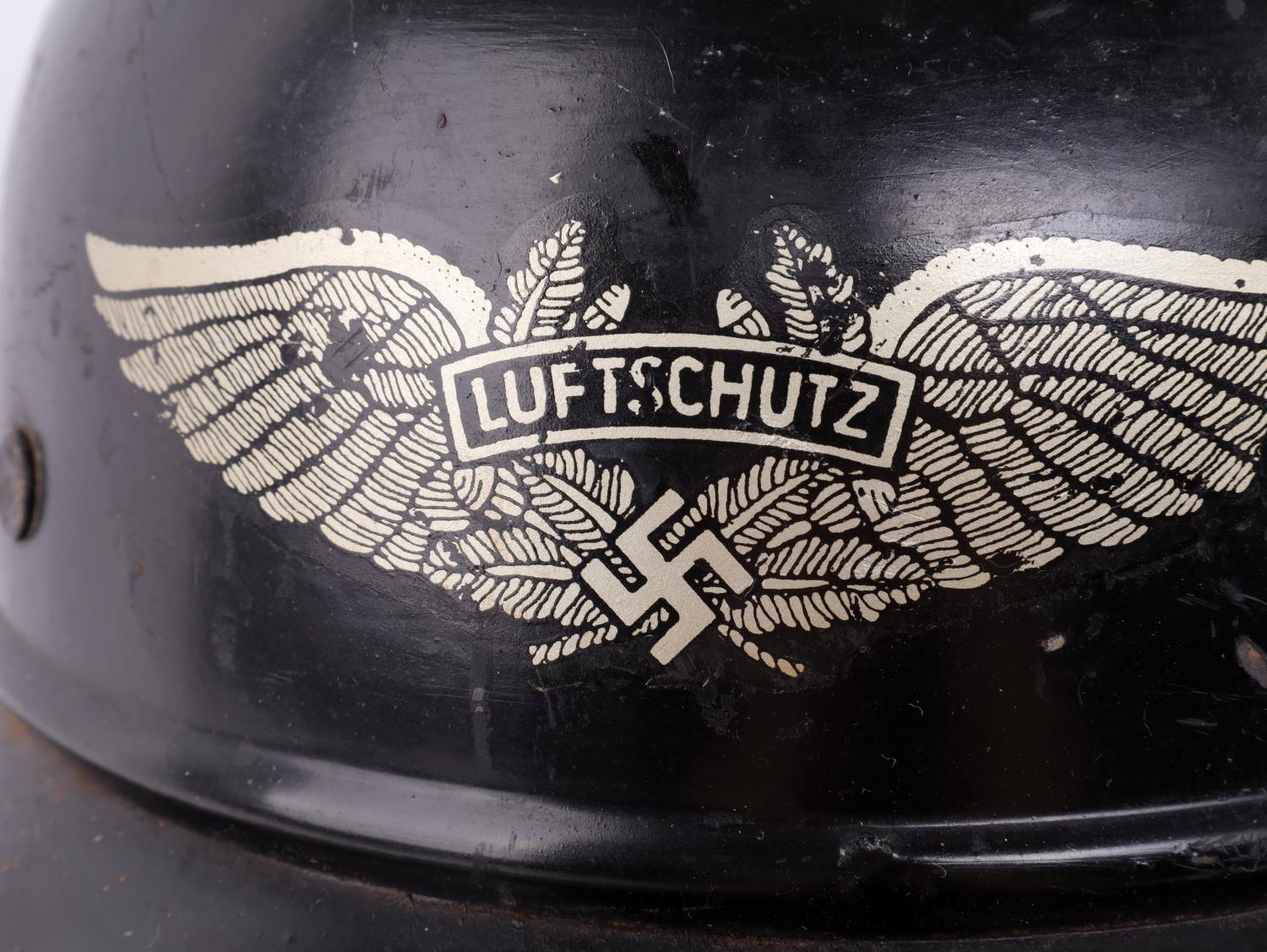 WWII GERMAN REICH LUFTSCHUTZ AIR DEFENSE HELMET