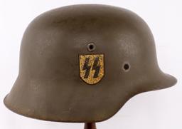 WWII GERMAN REICH M42 SS DOUBLE DECAL STAHLHELM