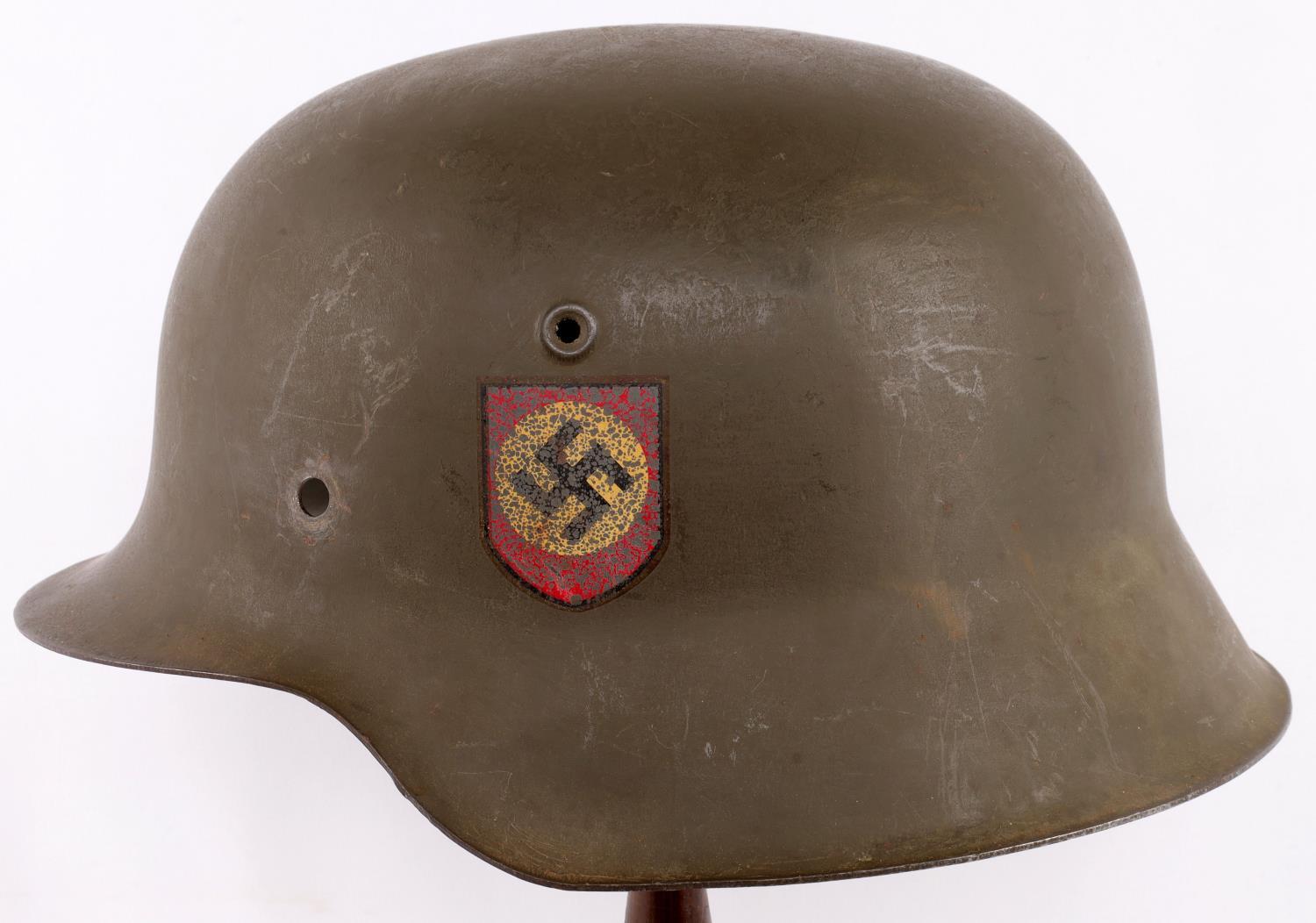 WWII GERMAN REICH M42 SS DOUBLE DECAL STAHLHELM