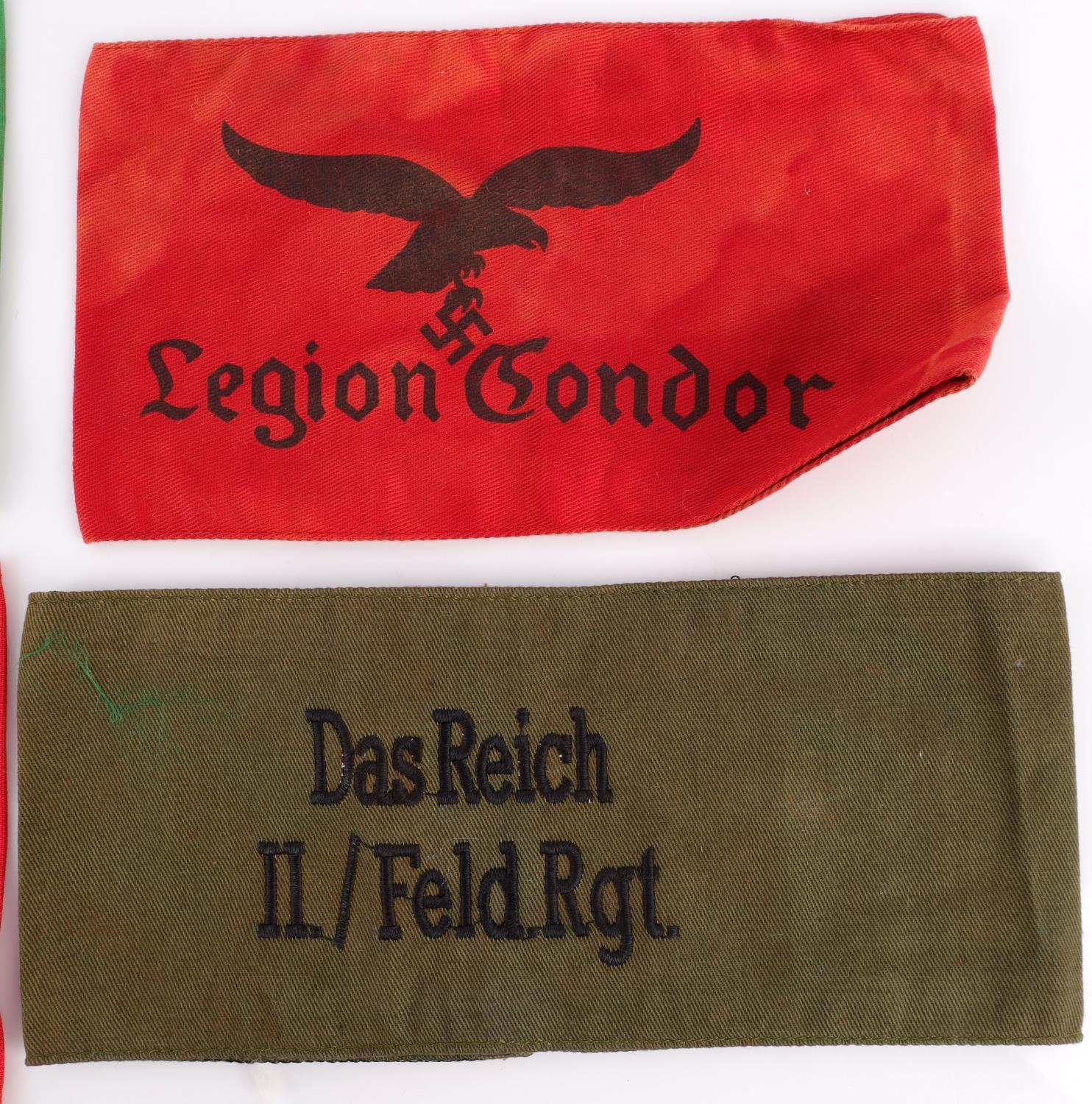 WWII GERMAN REICH NSDAP SIPO SS & CONDOR ARMBANDS