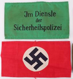 WWII GERMAN REICH NSDAP SIPO SS & CONDOR ARMBANDS