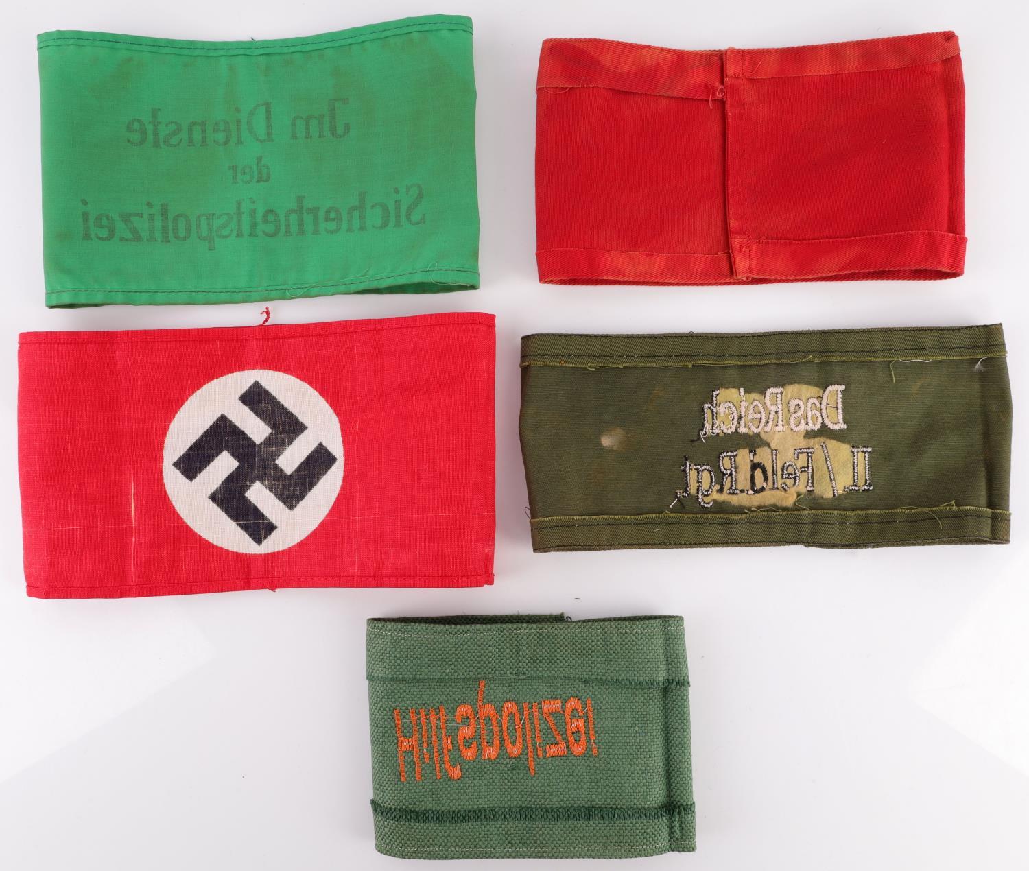 WWII GERMAN REICH NSDAP SIPO SS & CONDOR ARMBANDS