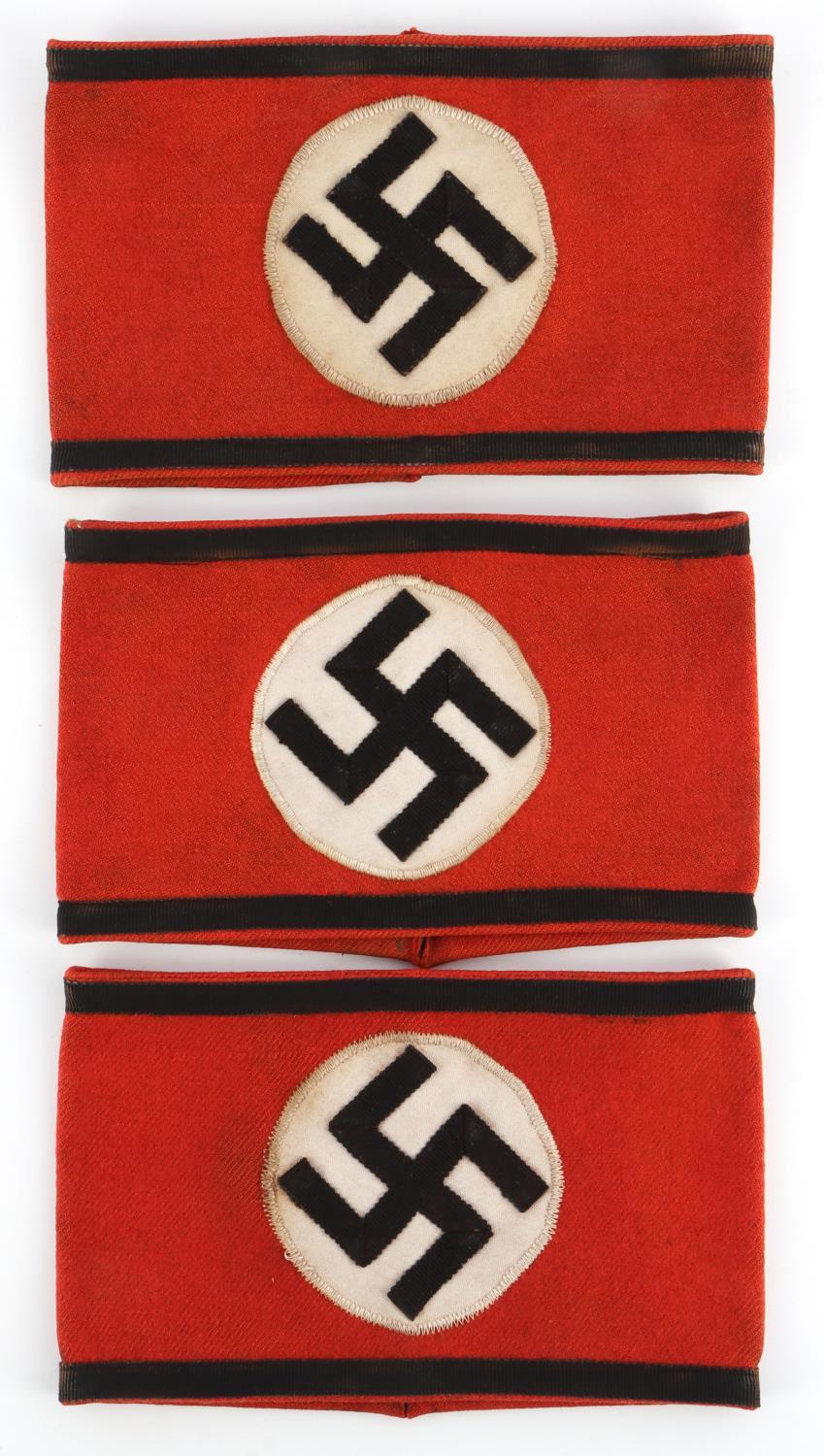 3 WWII GERMAN REICH WAFFEN SS ALLGEMEINE ARMBANDS