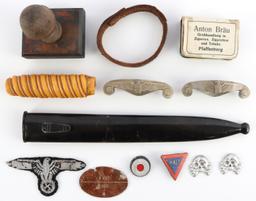 WWII GERMAN THIRD REICH PARTS LOT DAGGER & MORE