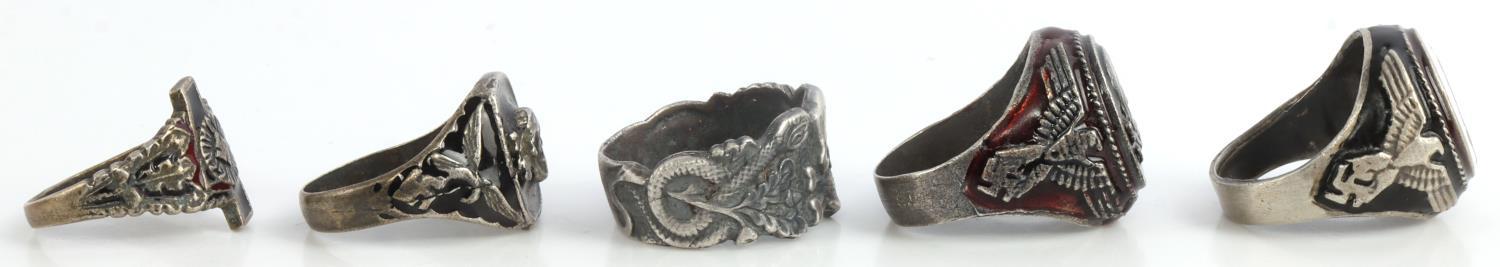 WWII GERMAN SS LUFTWAFFE HITLER YOUTH RING LOT