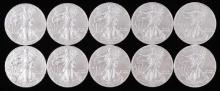 10 AMERICAN SILVER EAGLE 1 OZ SILVER DOLLAR COINS