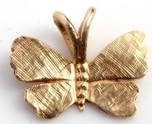 14K YELLOW GOLD BUTTERFLY PENDANT