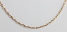 14K YELLOW GOLD ROPE CHAIN NECKLACE 18 INCH