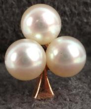 14K YELLOW GOLD PEARL CLUB TIE TACK