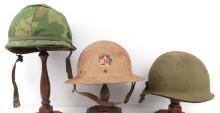 US ARMY & CIVIL DEFENSE HELMET LOT OF 3