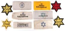 10 WWII THIRD REICH JEWISH GHETTO ARMBAND LOT