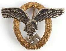 WWII GERMAN LUFTWAFFE PILOT OBSERVER BADGE