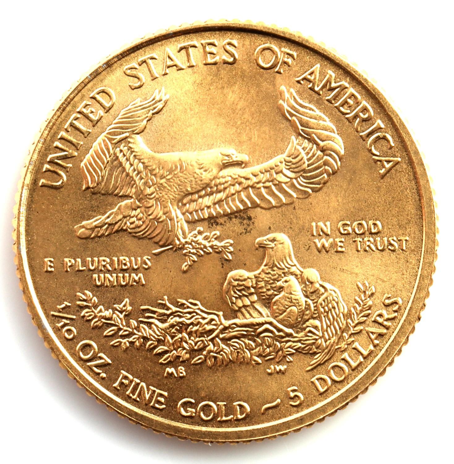 2010 GOLD 1/10 OZT OUNCE AMERICAN EAGLE BU COIN