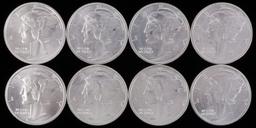 LOT OF 8 SILVER BULLION 1 OZT ROUNDS MERCURY DIME