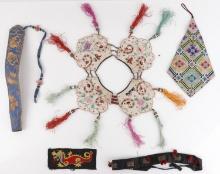 LOT OF 5 PIECES OF CHINESE SILK & FABRIC WORK