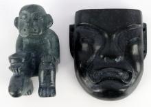 LOT 2 PRECOLUMBIAN OLMEC HARDSTONE SCULPTURES