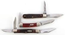 3 VINTAGE CASE AND KABAR POCKET KNIFE LOT