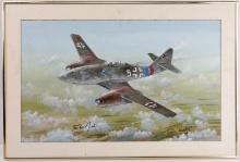 MCLACHLEN WWII GERMAN LUFTWAFFE ME262 PAINTING