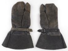 WWII GERMAN DISPATCH RIDER LEATHER GLOVES