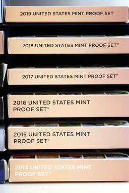 2008 TO 2019 U.S. MINT PROOF 12 SET LOT