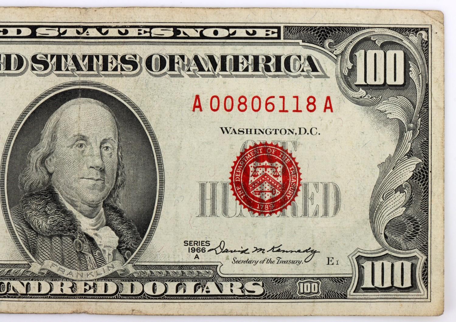 1928 SERIES $50 & 1966 $100 BANKNOTE LOT