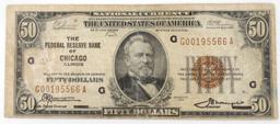 2 NATIONAL CURRENCY CHICAGO 1929 SERIES $50 & $100