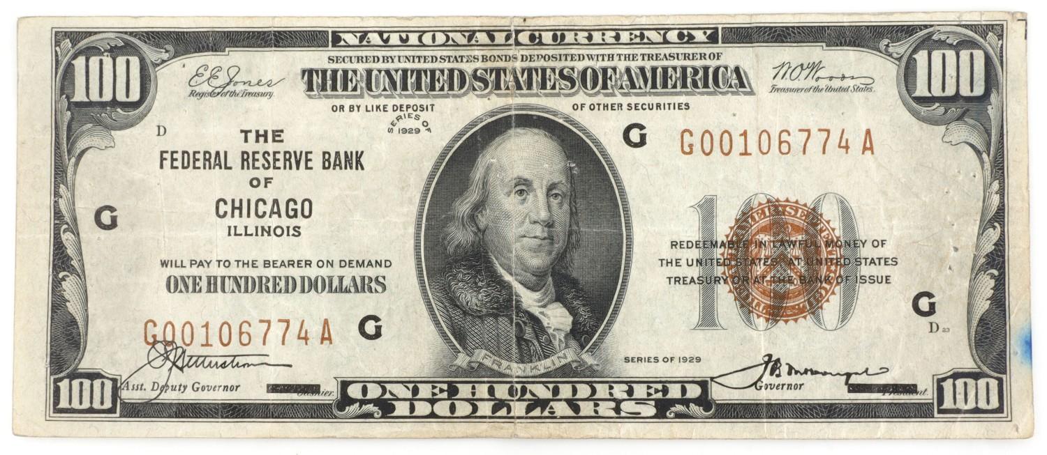 2 NATIONAL CURRENCY CHICAGO 1929 SERIES $50 & $100