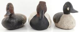 3 ANTIQUE WOOD DUCK DECOY LOT 1 SIGNED 1 OREGON