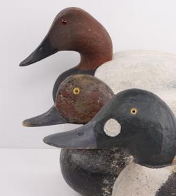 3 ANTIQUE WOOD DUCK DECOY LOT 1 SIGNED 1 OREGON