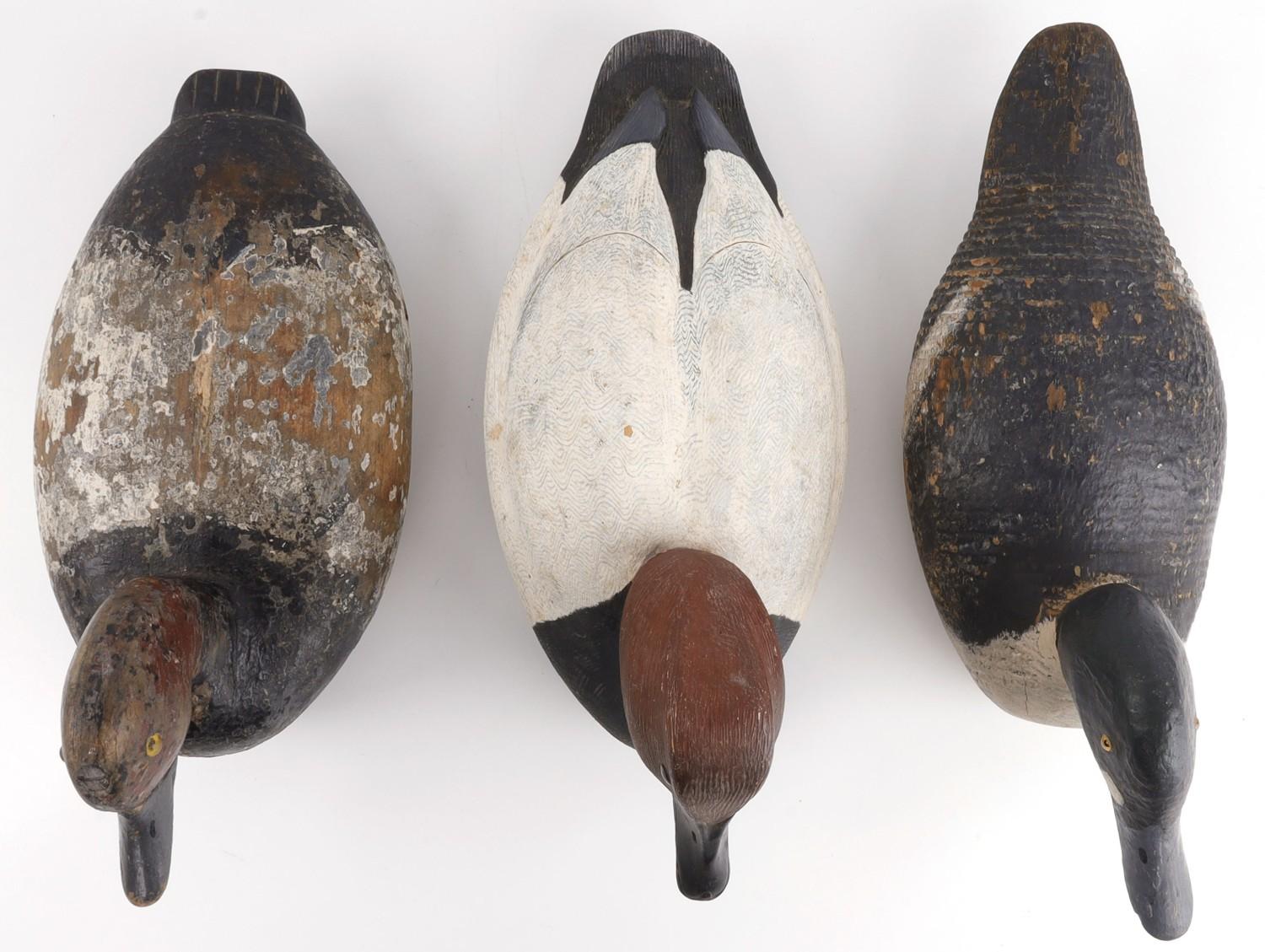 3 ANTIQUE WOOD DUCK DECOY LOT 1 SIGNED 1 OREGON