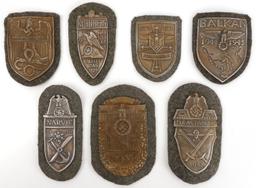 WWII GERMAN THIRD REICH CAMPAIGN SHIELDS LOT OF 7