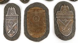 WWII GERMAN THIRD REICH CAMPAIGN SHIELDS LOT OF 7