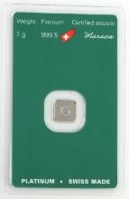 ARGOR HERAEUS SWISS 1 GRAM PLATINUM BAR 999.5