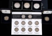 3 COMMEMORATIVE COINS & 2 PROOF SUSAN B. 1 UNC SET