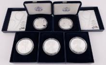 AMERICAN EAGLE SILVER PROOF LOT OF 5 MIX DATE