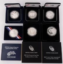 US SILVER COMMEMORATIVE COINS MILITARY LOT OF 6
