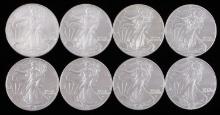 8 MIX DATE 1 OZT OUNCE SILVER AMERICAN EAGLE COINS