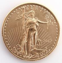 2017 GOLD 1/10 OZT OUNCE AMERICAN EAGLE BU COIN
