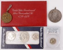BICENTENNIAL MEDAL & SILVER COIN GROUPING